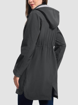 TACVASEN Dark Grey Women's Long Fleece Lined Jackets Warm Winter Windbreaker