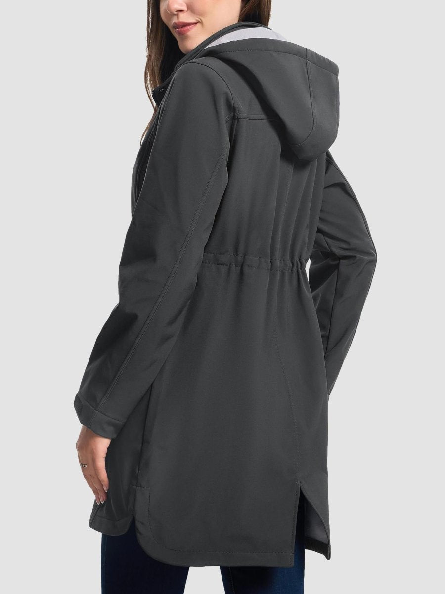 TACVASEN Dark Grey Women's Long Fleece Lined Jackets Warm Winter Windbreaker
