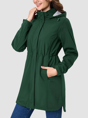 TACVASEN Dark Green Women's Long Fleece Lined Jackets Warm Winter Windbreaker