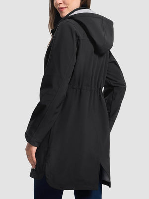 TACVASEN Black Women's Long Fleece Lined Jackets Warm Winter Windbreaker