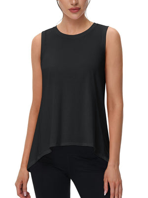 TACVASEN Black Women's Loose Fit Workout Tank Tops