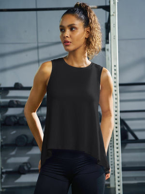 TACVASEN Black Women's Loose Fit Workout Tank Tops