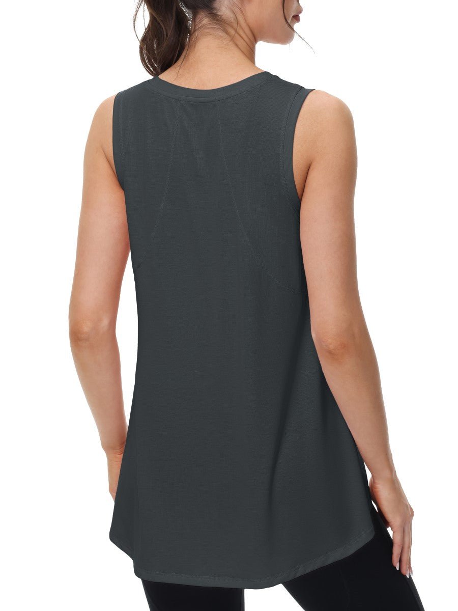 TACVASEN Dark Grey Women's Loose Fit Workout Tank Tops