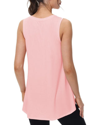 TACVASEN Light Pink Women's Loose Fit Workout Tank Tops