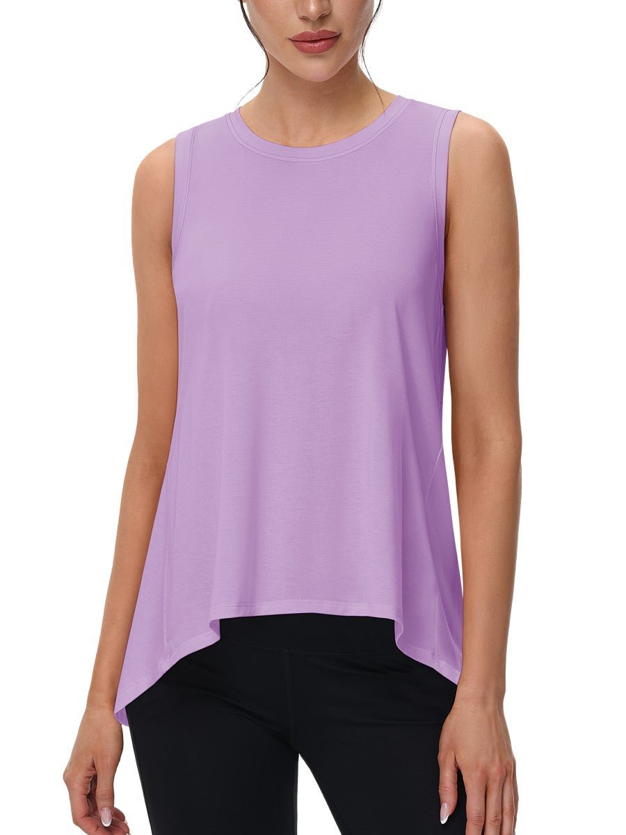 TACVASEN Light Purple Women's Loose Fit Workout Tank Tops