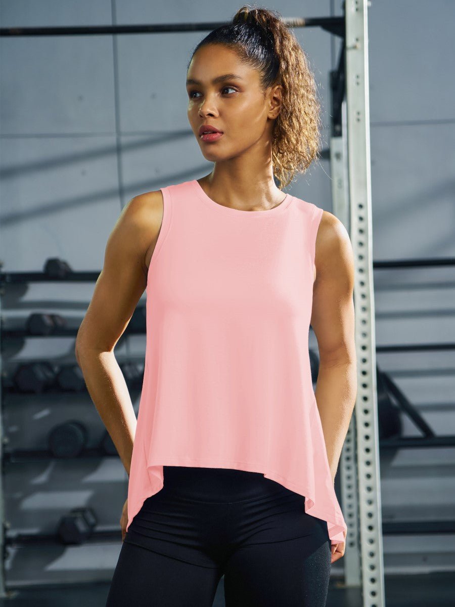TACVASEN Light Pink Women's Loose Fit Workout Tank Tops