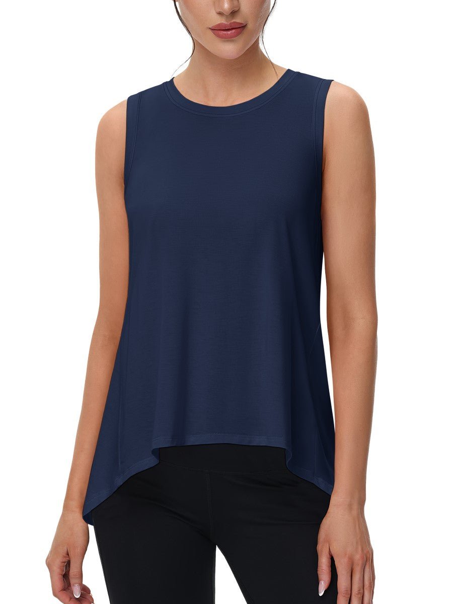 TACVASEN Navy Women's Loose Fit Workout Tank Tops