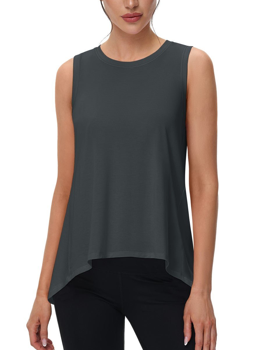 TACVASEN Dark Grey Women's Loose Fit Workout Tank Tops