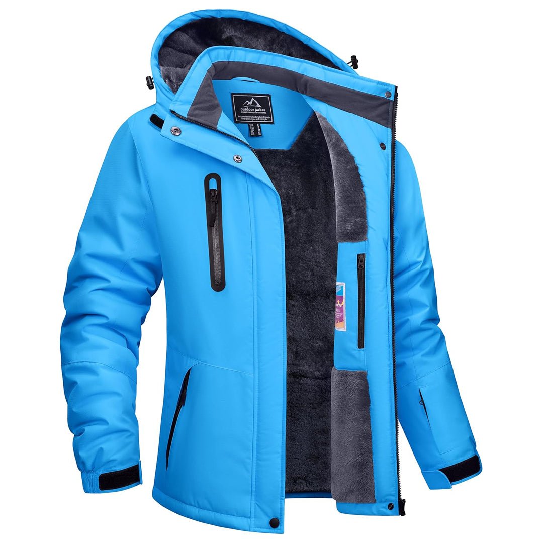 TACVASEN Moonlight Blue Women's Outdoor Waterproof Hooded Warm Winter Jacket