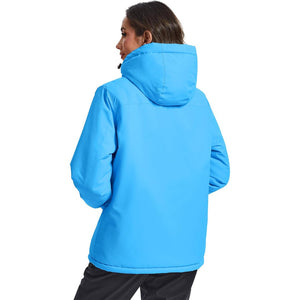 TACVASEN Moonlight Blue Women's Outdoor Waterproof Hooded Warm Winter Jacket