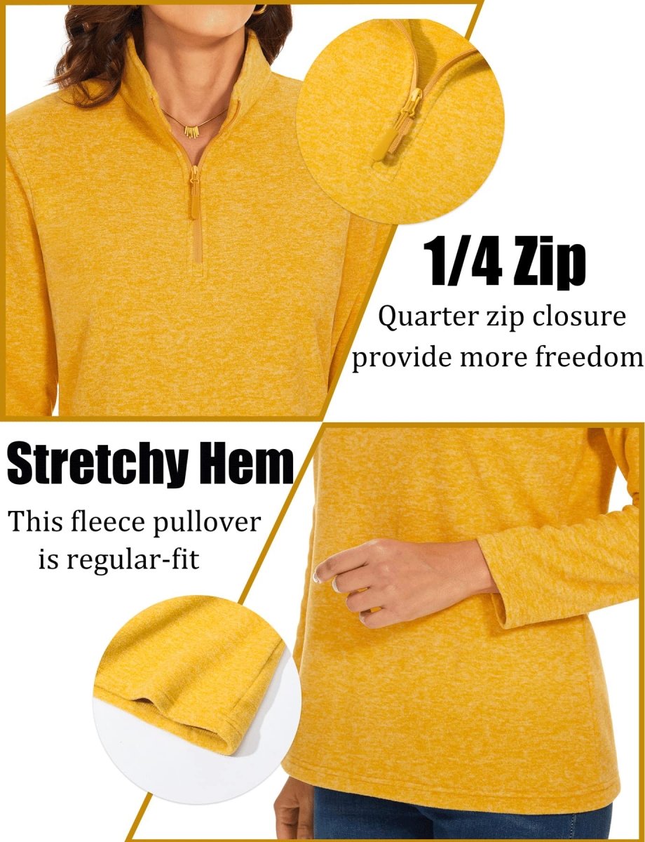 TACVASEN Ginger Women's Quarter Zip Fleece Casual Pullover Sweatshirt