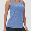 TACVASEN Light Blue Women's Quick Dry Athletic Tank Tops for Workout Yoga Running
