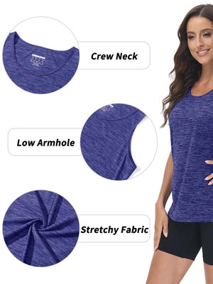 TACVASEN Violet Women's Quick Dry Athletic Tank Tops for Workout Yoga Running