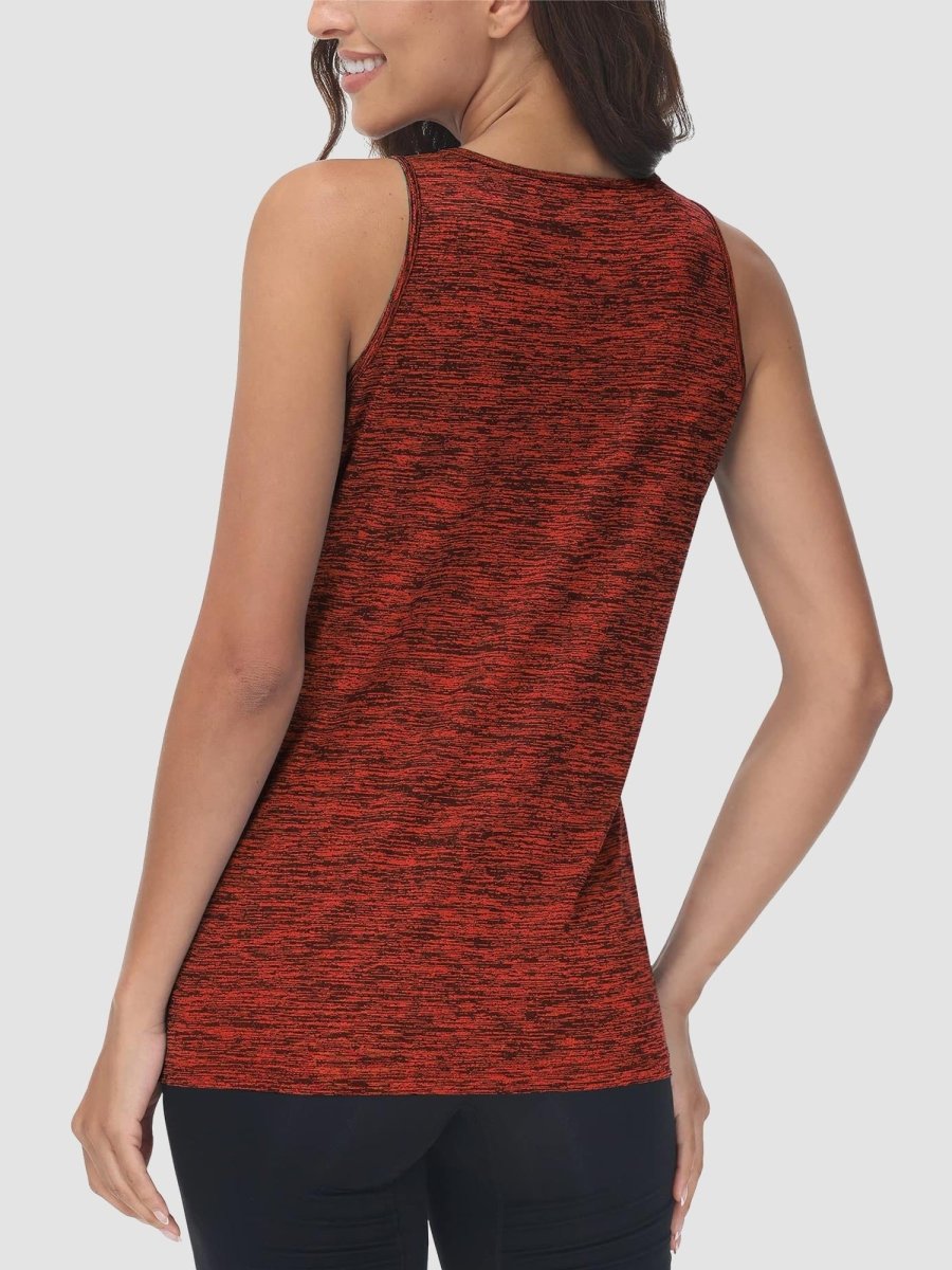 TACVASEN Deep Orange Women's Quick Dry Athletic Tank Tops for Workout Yoga Running
