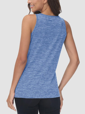 TACVASEN Light Blue Women's Quick Dry Athletic Tank Tops for Workout Yoga Running