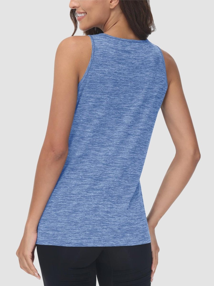 TACVASEN Light Blue Women's Quick Dry Athletic Tank Tops for Workout Yoga Running