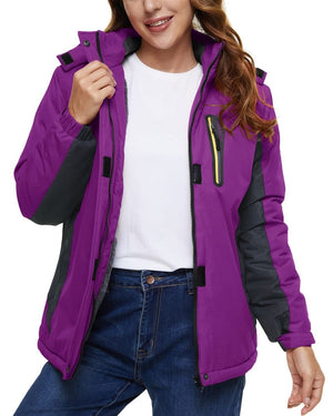 TACVASEN Purple Women's Skiing Jacket Water-Resistant Windbreaker
