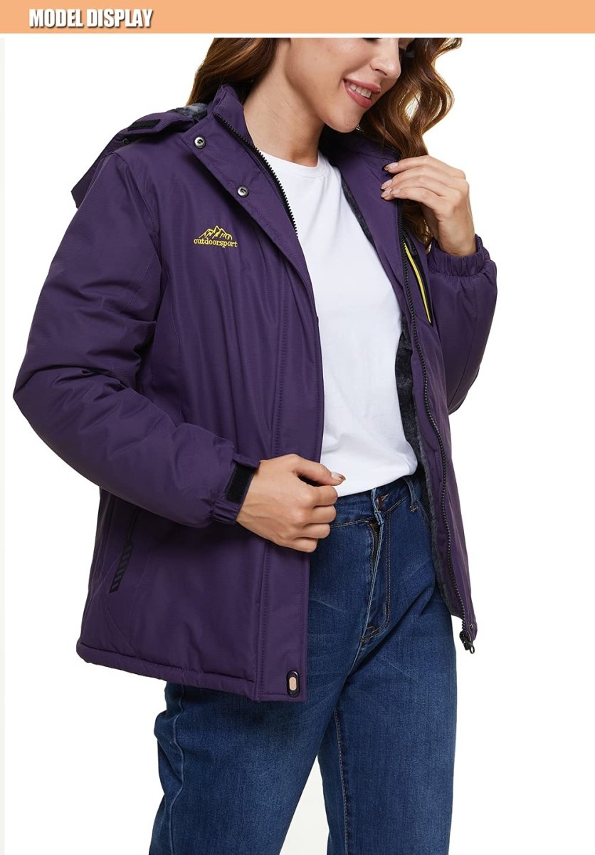 TACVASEN Deep Purple Women's Skiing Jacket Water-Resistant Windbreaker
