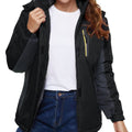 TACVASEN Black Grey Women's Skiing Jacket Water-Resistant Windbreaker