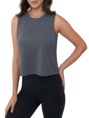 TACVASEN Dark Grey Women's UPF 50+ Athletic Running Tank Tops