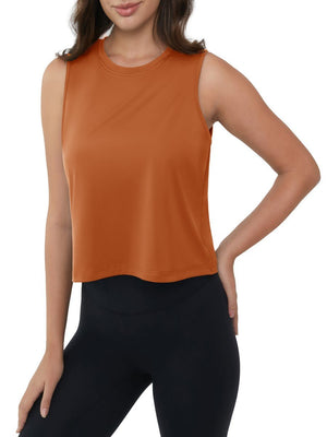 TACVASEN Dark Orange Women's UPF 50+ Athletic Running Tank Tops