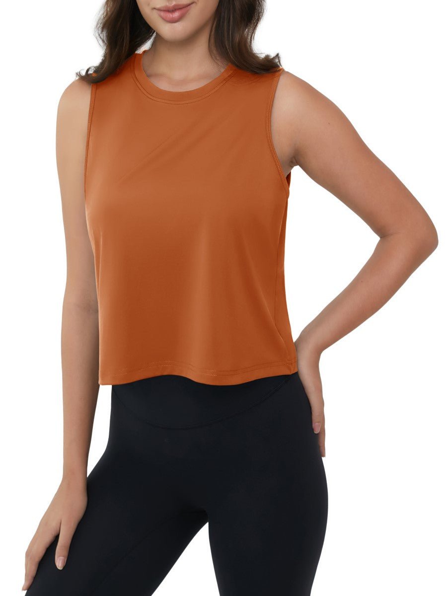 TACVASEN Dark Orange Women's UPF 50+ Athletic Running Tank Tops