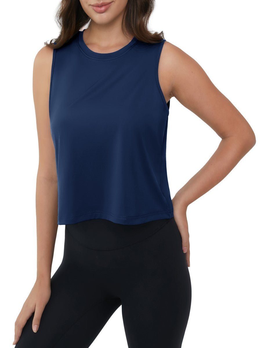 TACVASEN Navy Women's UPF 50+ Athletic Running Tank Tops