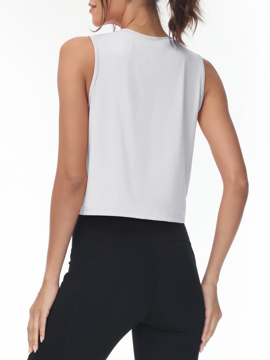 TACVASEN White Women's UPF 50+ Athletic Running Tank Tops