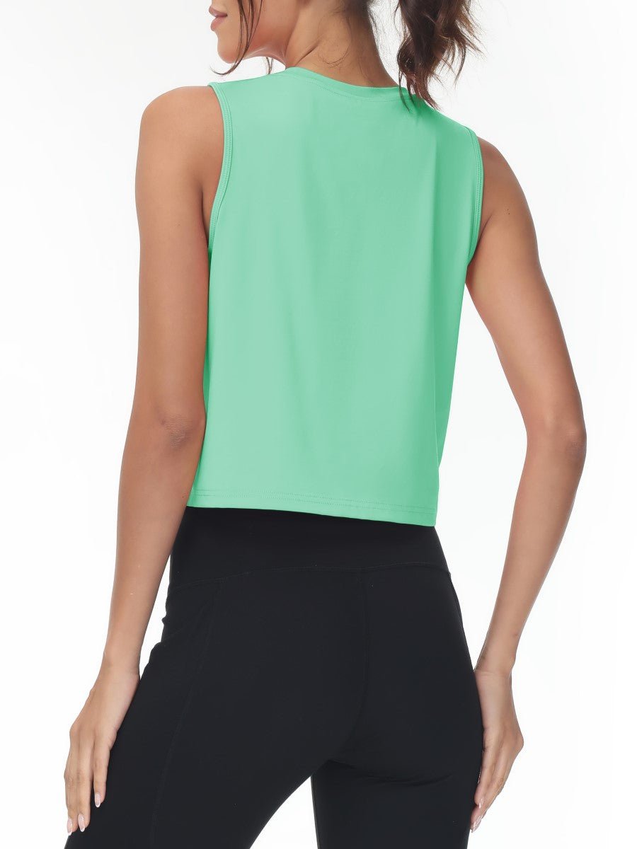 TACVASEN Mint Green Women's UPF 50+ Athletic Running Tank Tops