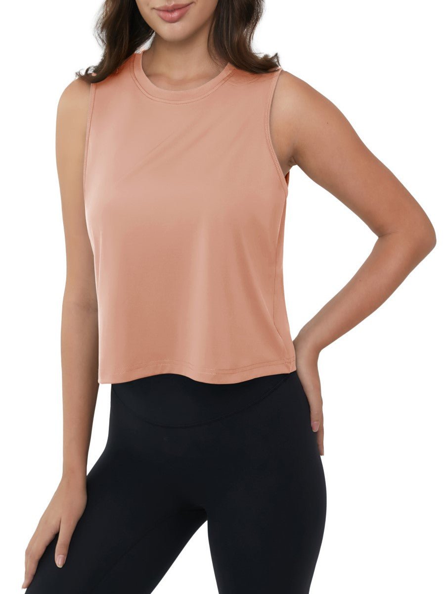 TACVASEN Apricot Women's UPF 50+ Athletic Running Tank Tops