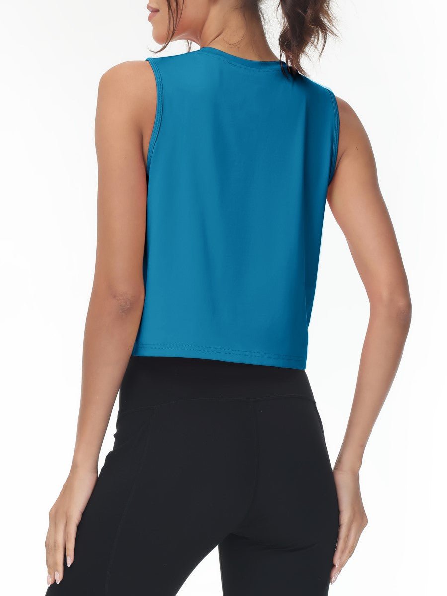 TACVASEN Blue Green Women's UPF 50+ Athletic Running Tank Tops