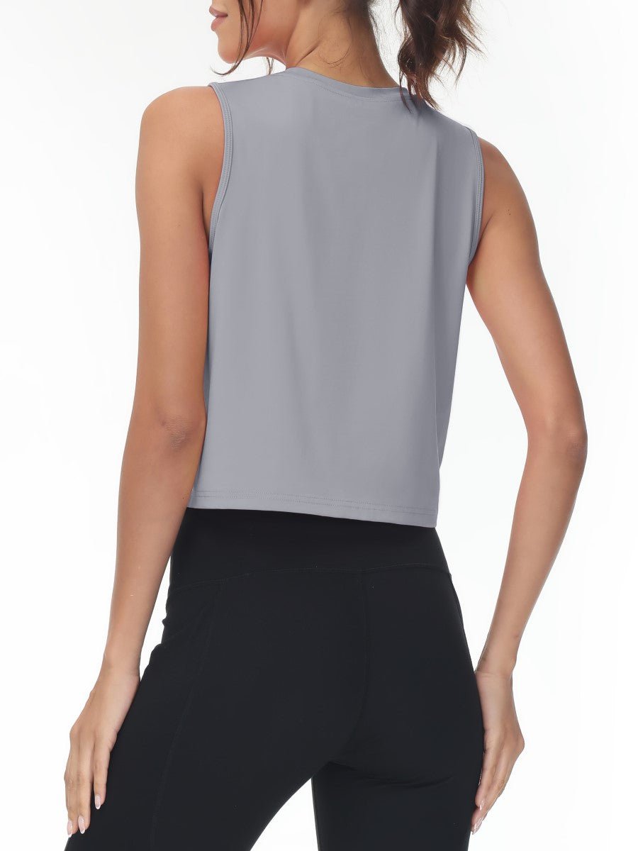 TACVASEN Light Grey Women's UPF 50+ Athletic Running Tank Tops