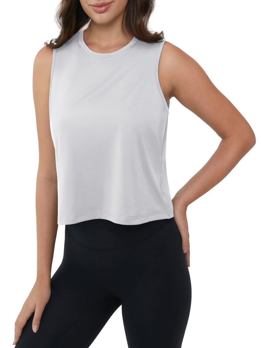 TACVASEN White Women's UPF 50+ Athletic Running Tank Tops