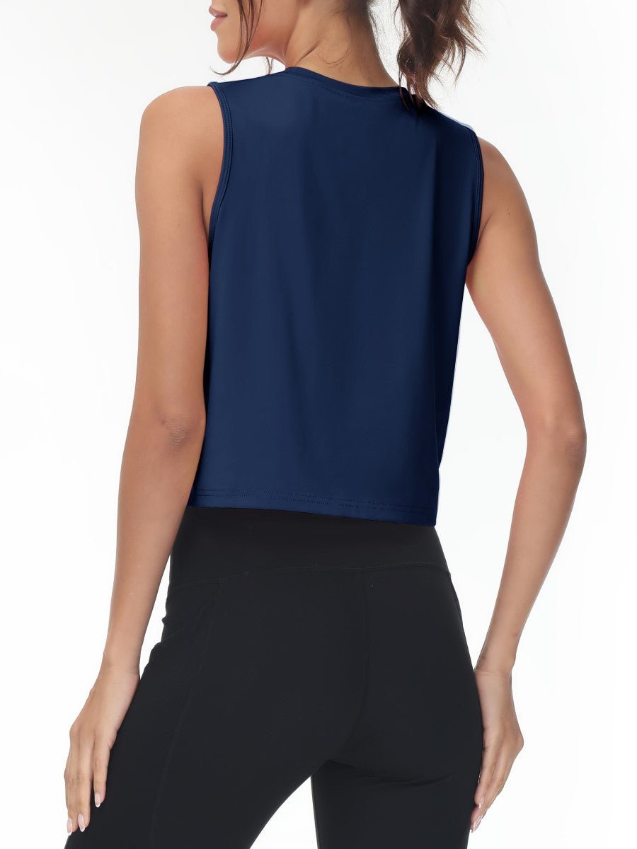 TACVASEN Navy Women's UPF 50+ Athletic Running Tank Tops