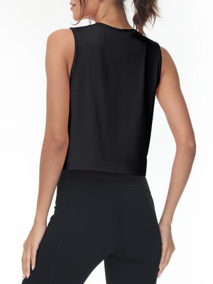TACVASEN Black Women's UPF 50+ Athletic Running Tank Tops