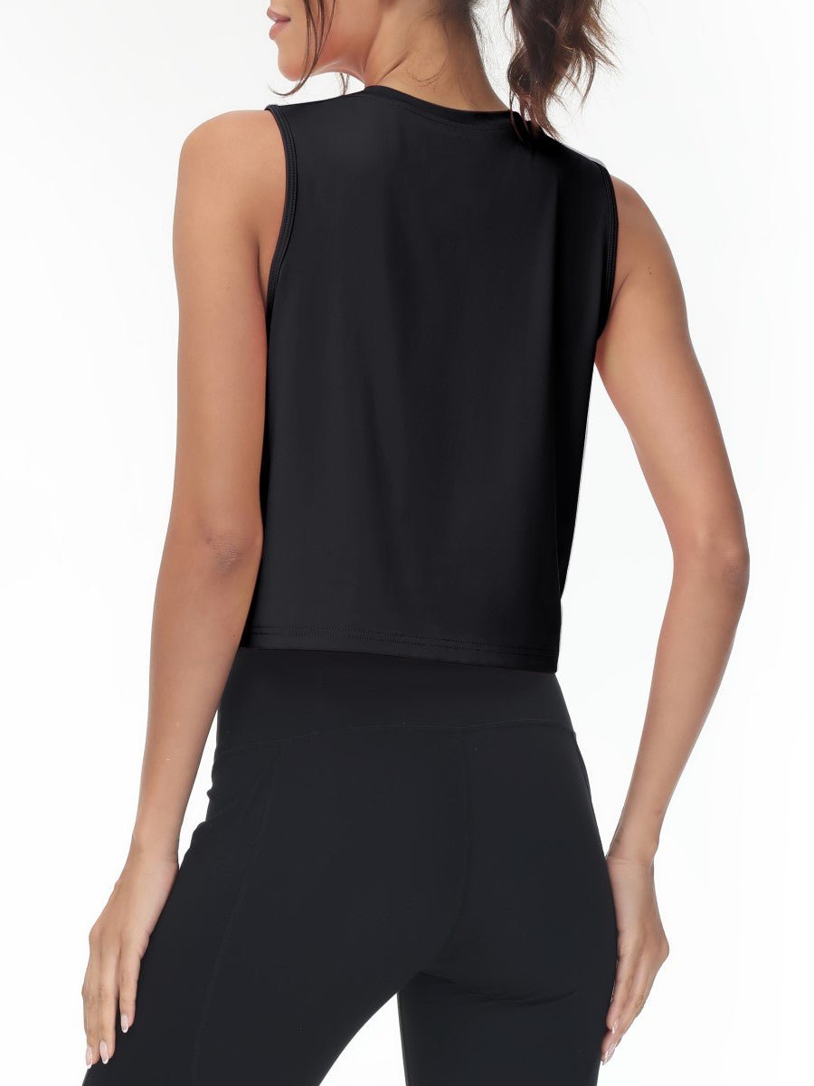 TACVASEN Black Women's UPF 50+ Athletic Running Tank Tops
