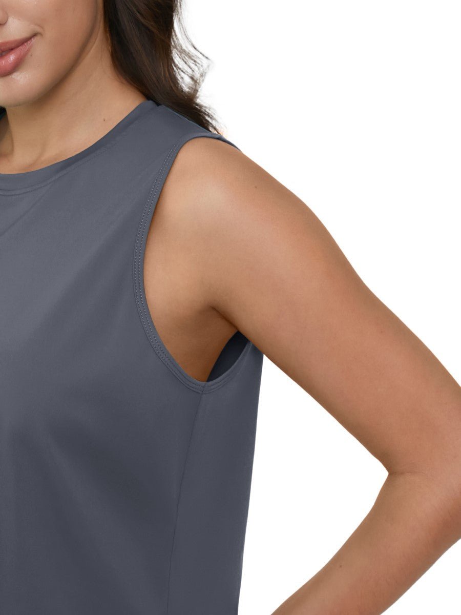 TACVASEN Dark Grey Women's UPF 50+ Athletic Running Tank Tops