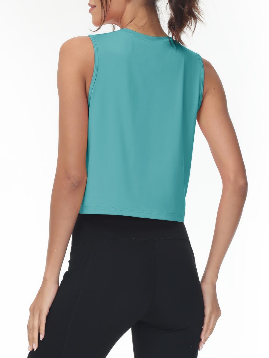 TACVASEN Grey Green Women's UPF 50+ Athletic Running Tank Tops