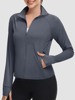 TACVASEN Dark Grey Women's UPF 50+ Lightweight Zip Up Jackets