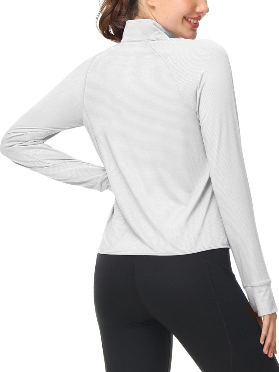 TACVASEN White Women's UPF 50+ Lightweight Zip Up Jackets