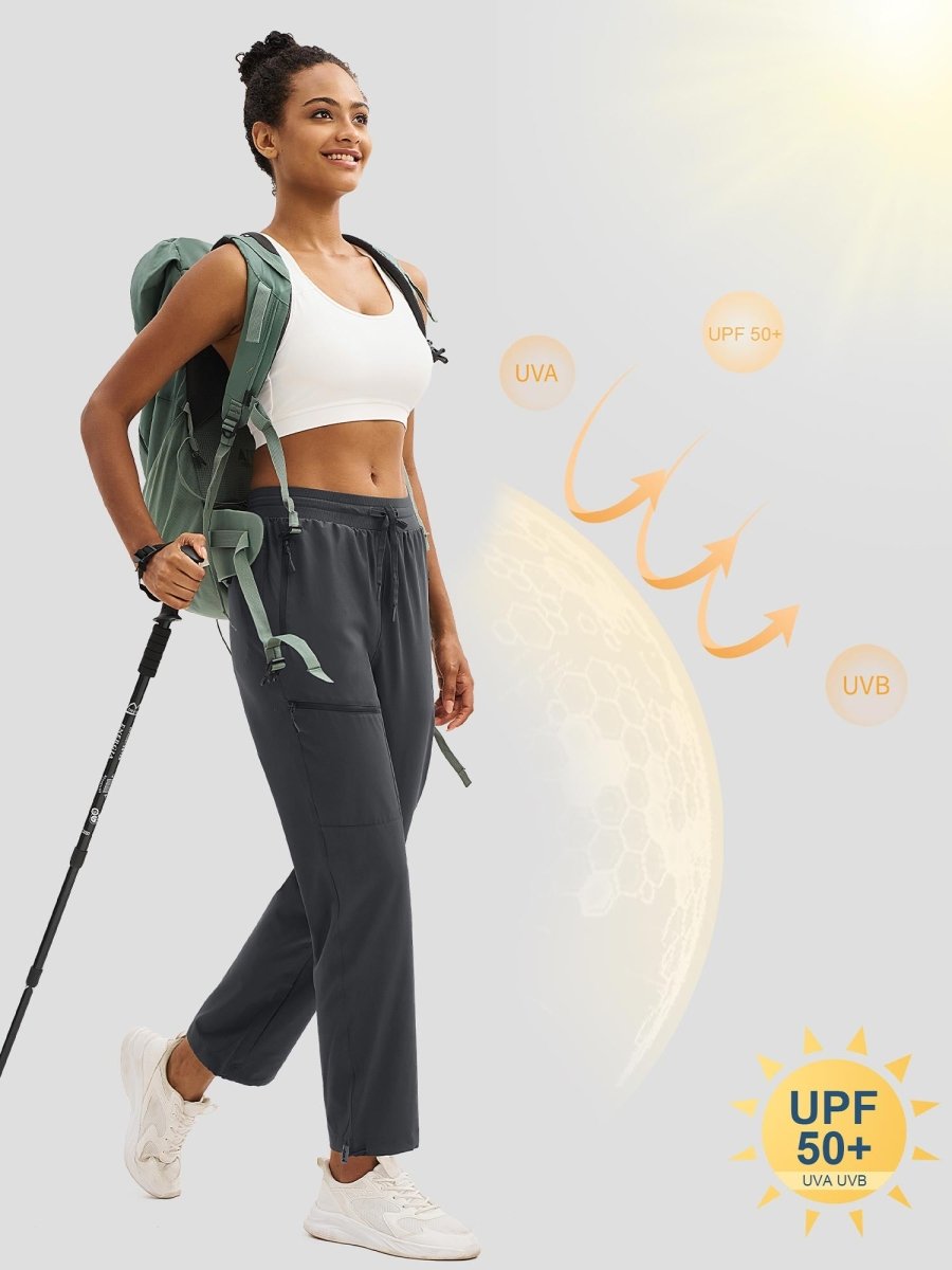 TACVASEN Dark Grey Women's UPF 50+ Quick Dry Lightweight Hiking Pants