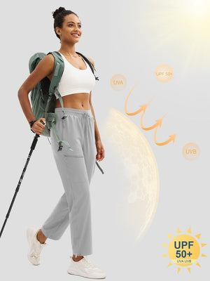 TACVASEN Light Grey Women's UPF 50+ Quick Dry Lightweight Hiking Pants