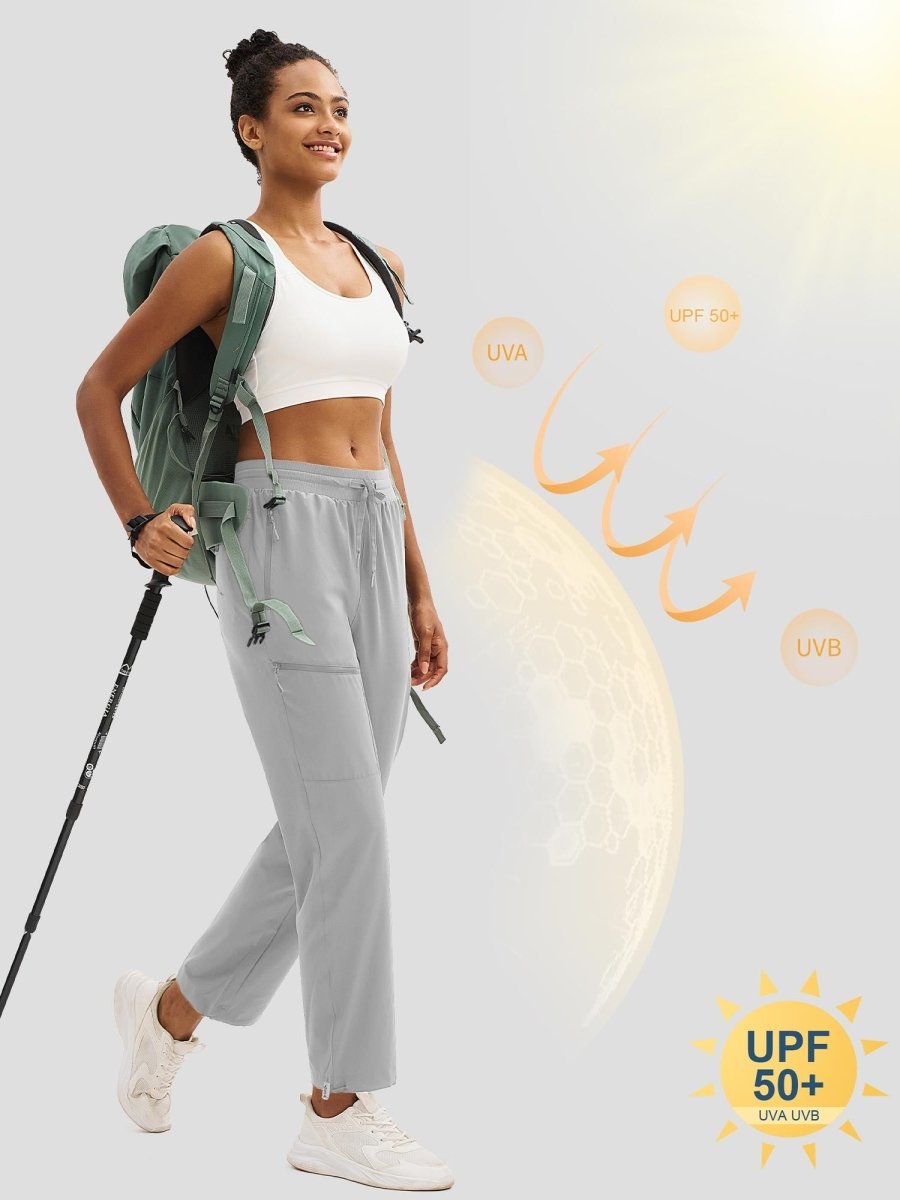 TACVASEN Light Grey Women's UPF 50+ Quick Dry Lightweight Hiking Pants