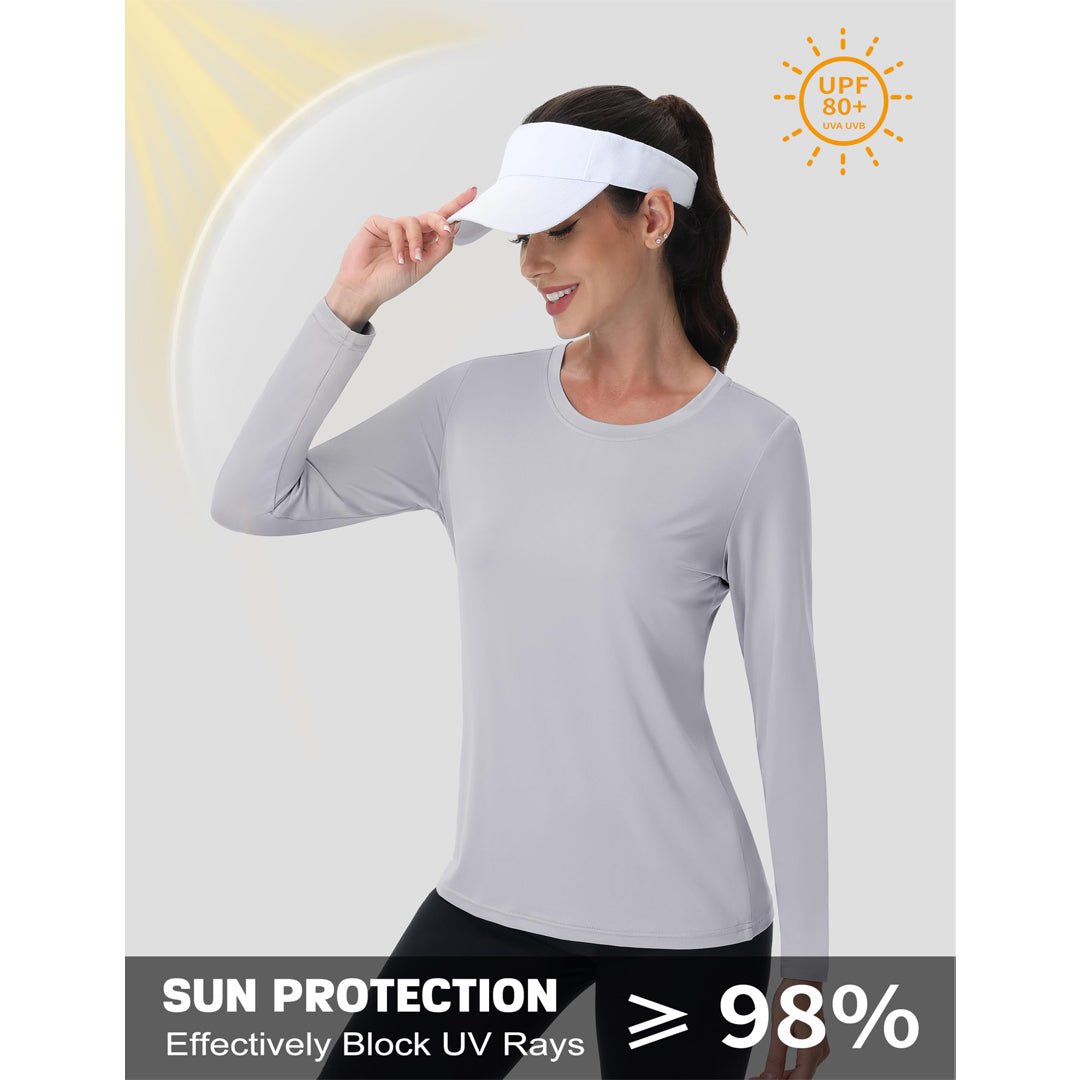 TACVASEN Lake Blue Women's UPF 80+ Athletic Rashguard Long Sleeve Shirt