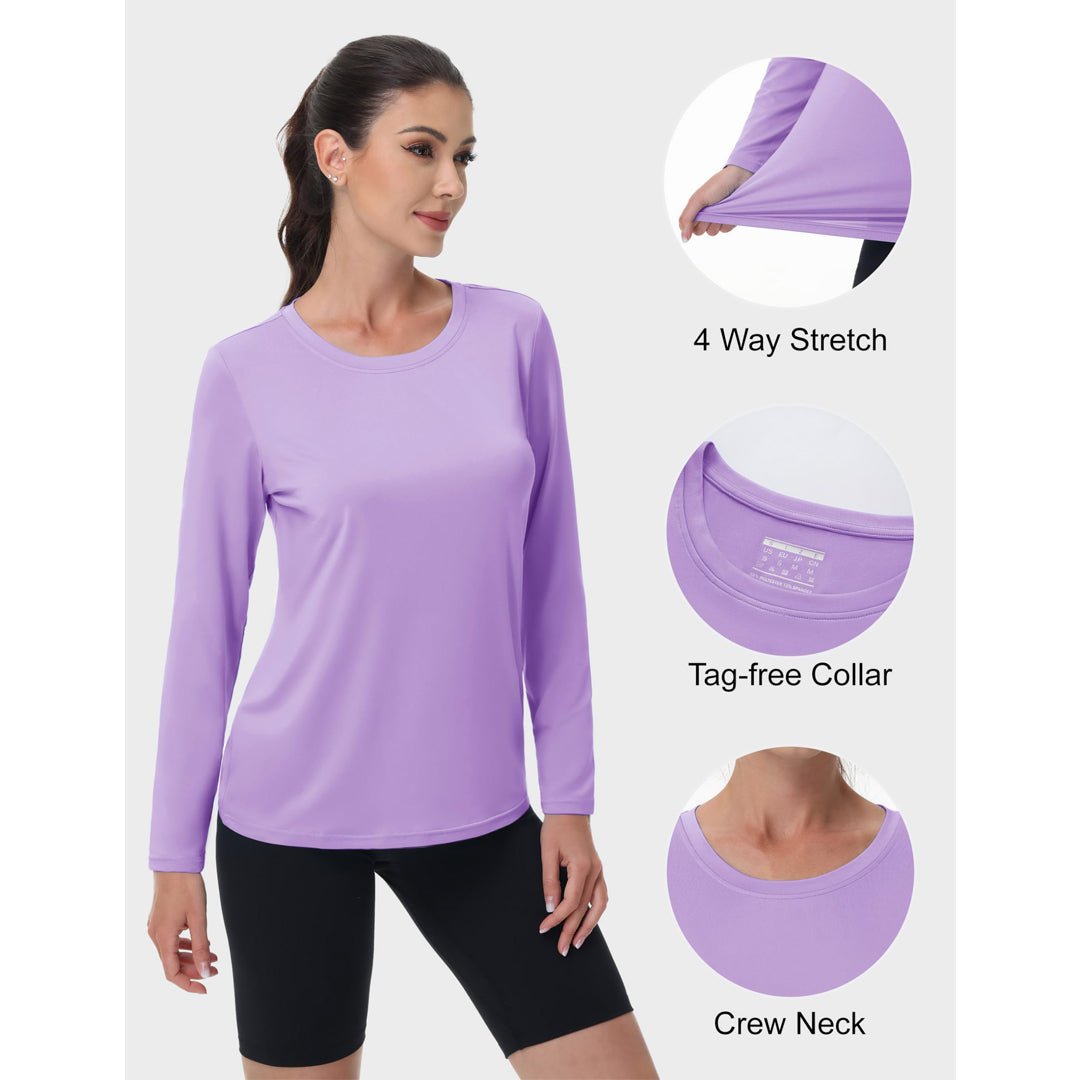TACVASEN Lake Blue Women's UPF 80+ Athletic Rashguard Long Sleeve Shirt