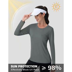 TACVASEN Lake Blue Women's UPF 80+ Athletic Rashguard Long Sleeve Shirt