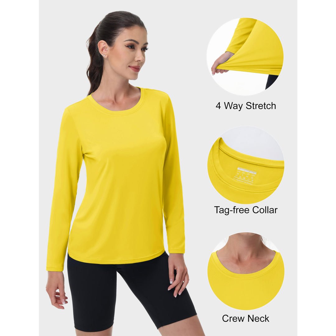 TACVASEN Lake Blue Women's UPF 80+ Athletic Rashguard Long Sleeve Shirt