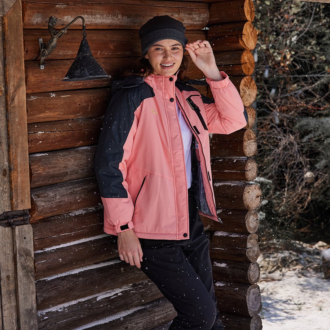 TACVASEN Blue Black Insulated Fleece Lined Winter Hiking Jacket