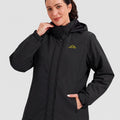 TACVASEN Black Women's Waterproof Ski Snow Warm Fleece Lined Jacket