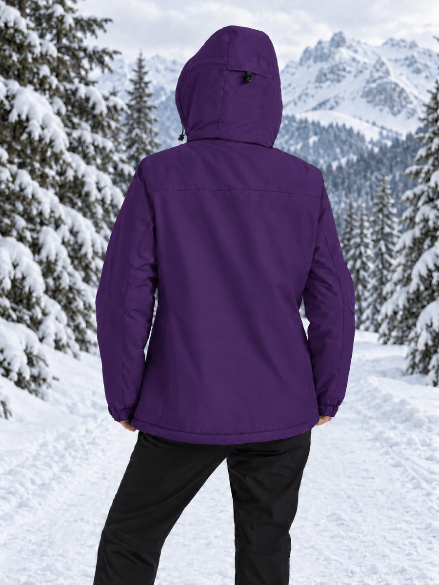 TACVASEN Deep Purple Women's Waterproof Ski Snow Warm Fleece Lined Jacket